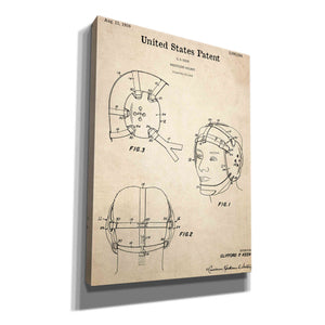 'Wrestling Headgear Blueprint Patent Parchment,' Canvas Wall Art,12x16x1.1x0,18x26x1.1x0,26x34x1.74x0,40x54x1.74x0