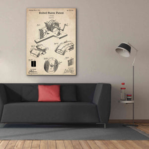 'Gramophone, 1887 Blueprint Patent Parchment,' Canvas Wall Art,40 x 54