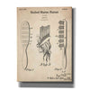 'Hair Brush Blueprint Patent Parchment,' Canvas Wall Art,12x16x1.1x0,18x26x1.1x0,26x34x1.74x0,40x54x1.74x0