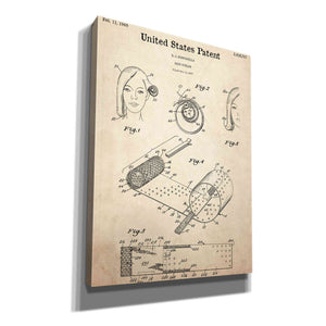 'Hair Curler Blueprint Patent Parchment,' Canvas Wall Art,12x16x1.1x0,18x26x1.1x0,26x34x1.74x0,40x54x1.74x0