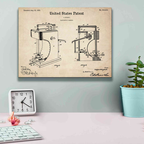 Image of 'Blacksmith's Hammer Blueprint Patent Parchment,' Canvas Wall Art,16 x 12