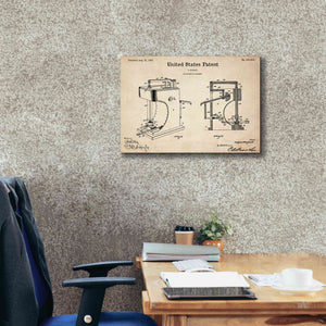 'Blacksmith's Hammer Blueprint Patent Parchment,' Canvas Wall Art,26 x 18