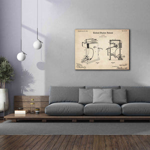 'Blacksmith's Hammer Blueprint Patent Parchment,' Canvas Wall Art,54 x 40