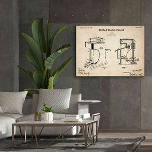 'Blacksmith's Hammer Blueprint Patent Parchment,' Canvas Wall Art,54 x 40