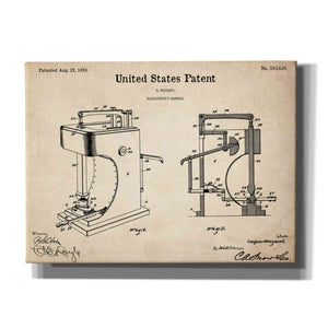 'Blacksmith's Hammer Blueprint Patent Parchment,' Canvas Wall Art,12x16x1.1x0,18x26x1.1x0,26x34x1.74x0,40x54x1.74x0