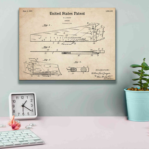 Image of 'Handsaw Blueprint Patent Parchment,' Canvas Wall Art,16 x 12