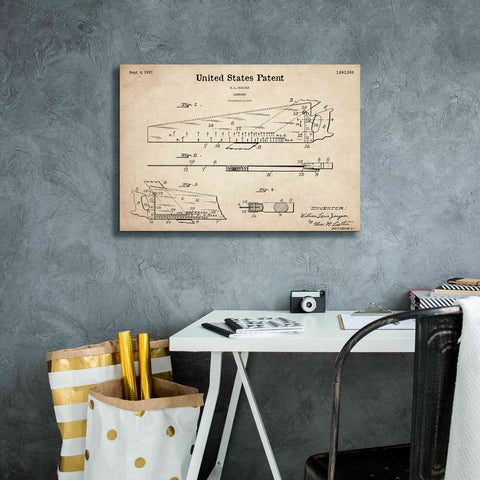Image of 'Handsaw Blueprint Patent Parchment,' Canvas Wall Art,26 x 18
