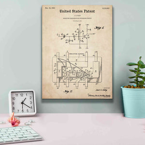 'Integrated Circuit Blueprint Patent Parchment,' Canvas Wall Art,12 x 16