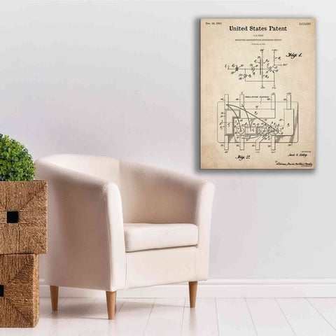 Image of 'Integrated Circuit Blueprint Patent Parchment,' Canvas Wall Art,26 x 34