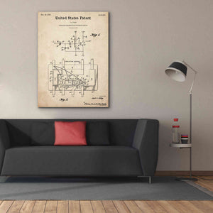 'Integrated Circuit Blueprint Patent Parchment,' Canvas Wall Art,40 x 54