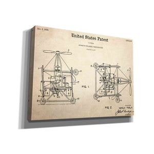 'Tesla Aerial Apparatus Blueprint Patent Parchment,' Canvas Wall Art,16x12x1.1x0,26x18x1.1x0,34x26x1.74x0,54x40x1.74x0