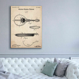 'Mandolin Blueprint Patent Parchment,' Canvas Wall Art,40 x 54
