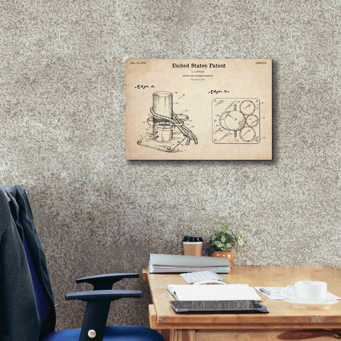 Image of 'Marine Line Secure Device Blueprint Patent Parchment,' Canvas Wall Art,26 x 18