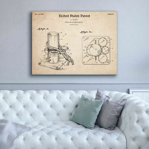 Image of 'Marine Line Secure Device Blueprint Patent Parchment,' Canvas Wall Art,54 x 40