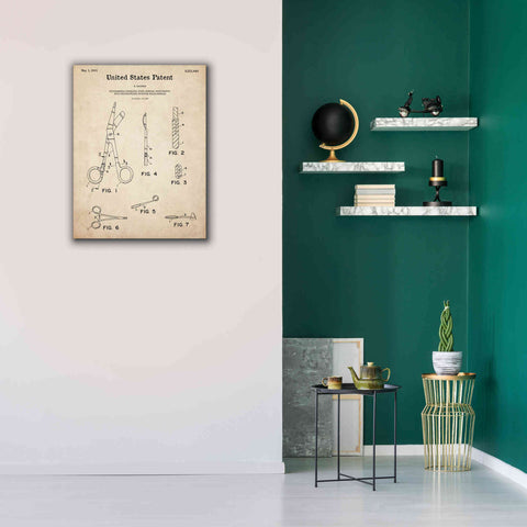Image of 'Medical Instruments Blueprint Patent Parchment,' Canvas Wall Art,26 x 34