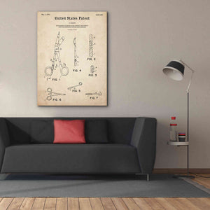 'Medical Instruments Blueprint Patent Parchment,' Canvas Wall Art,40 x 54