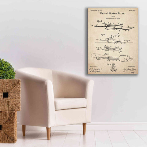 Image of 'Medicine Spoon Blueprint Patent Parchment,' Canvas Wall Art,26 x 34