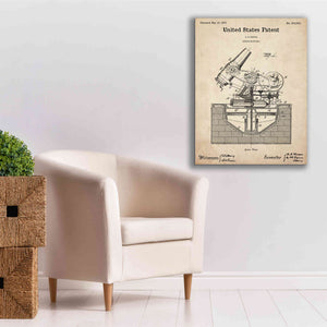'Mortar Mounting Blueprint Patent Parchment,' Canvas Wall Art,26 x 34