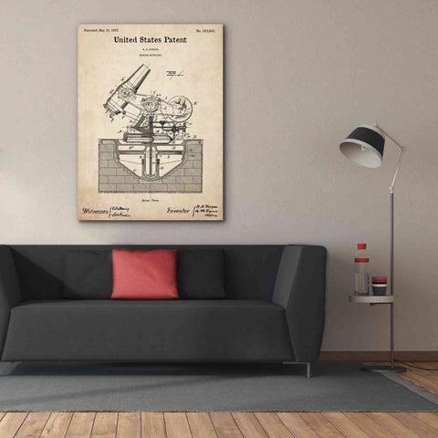 Image of 'Mortar Mounting Blueprint Patent Parchment,' Canvas Wall Art,40 x 54