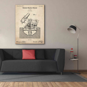 'Mortar Mounting Blueprint Patent Parchment,' Canvas Wall Art,40 x 54