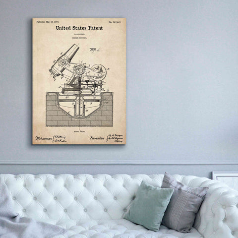 Image of 'Mortar Mounting Blueprint Patent Parchment,' Canvas Wall Art,40 x 54