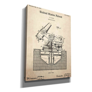 'Mortar Mounting Blueprint Patent Parchment,' Canvas Wall Art,12x16x1.1x0,18x26x1.1x0,26x34x1.74x0,40x54x1.74x0