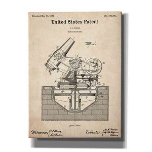 'Mortar Mounting Blueprint Patent Parchment,' Canvas Wall Art,12x16x1.1x0,18x26x1.1x0,26x34x1.74x0,40x54x1.74x0