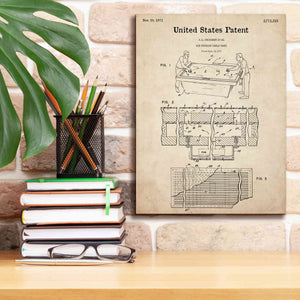 'Air Hockey Blueprint Patent Parchment,' Canvas Wall Art,12 x 16