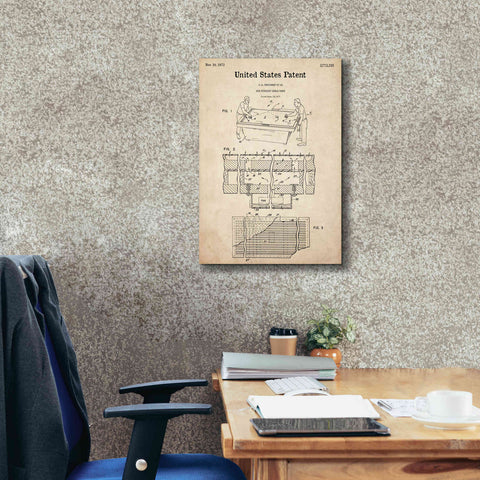 Image of 'Air Hockey Blueprint Patent Parchment,' Canvas Wall Art,18 x 26