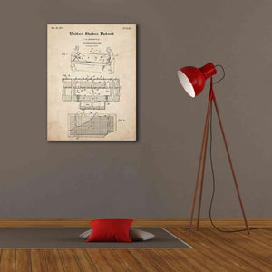 'Air Hockey Blueprint Patent Parchment,' Canvas Wall Art,26 x 34