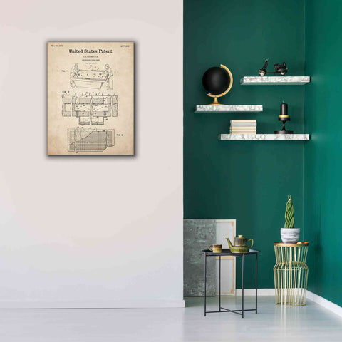Image of 'Air Hockey Blueprint Patent Parchment,' Canvas Wall Art,26 x 34