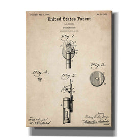'Ophthalmoscope Blueprint Patent Parchment,' Canvas Wall Art,12x16x1.1x0,18x26x1.1x0,26x34x1.74x0,40x54x1.74x0