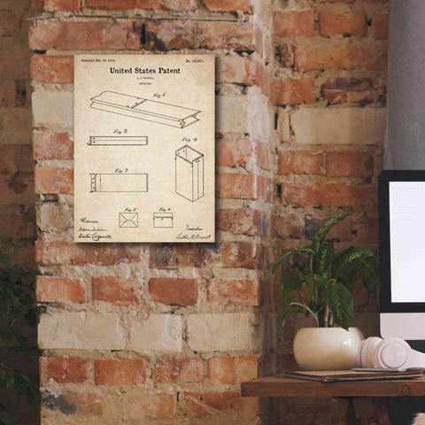 Image of 'Paper Bag Blueprint Patent Parchment,' Canvas Wall Art,12 x 16