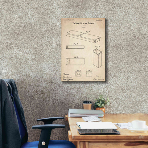 Image of 'Paper Bag Blueprint Patent Parchment,' Canvas Wall Art,18 x 26