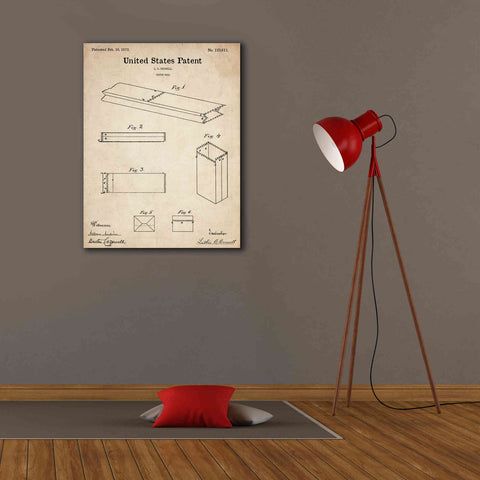 Image of 'Paper Bag Blueprint Patent Parchment,' Canvas Wall Art,26 x 34