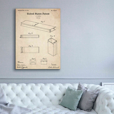 Image of 'Paper Bag Blueprint Patent Parchment,' Canvas Wall Art,40 x 54