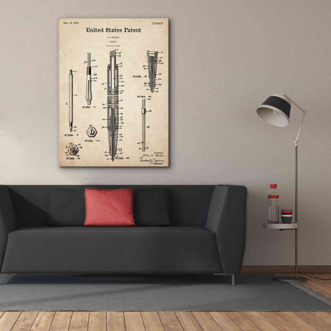 Image of 'Mechanical Pencil Blueprint Patent Parchment,' Canvas Wall Art,40 x 54