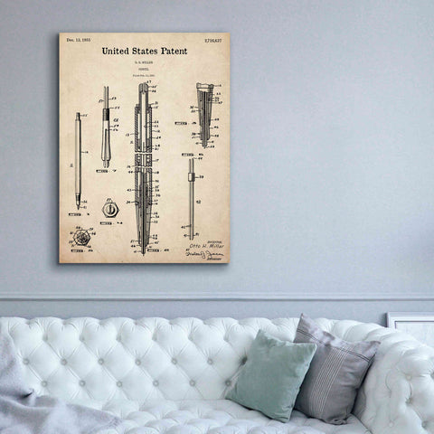 Image of 'Mechanical Pencil Blueprint Patent Parchment,' Canvas Wall Art,40 x 54