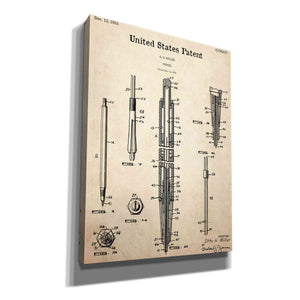 'Mechanical Pencil Blueprint Patent Parchment,' Canvas Wall Art,12x16x1.1x0,18x26x1.1x0,26x34x1.74x0,40x54x1.74x0