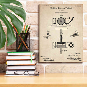 'Phonograph Blueprint Patent Parchment,' Canvas Wall Art,12 x 16