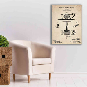 'Phonograph Blueprint Patent Parchment,' Canvas Wall Art,26 x 34