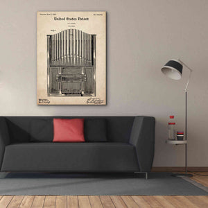 'Pipe Organ Blueprint Patent Parchment,' Canvas Wall Art,40 x 54