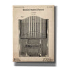 'Pipe Organ Blueprint Patent Parchment,' Canvas Wall Art,12x16x1.1x0,18x26x1.1x0,26x34x1.74x0,40x54x1.74x0