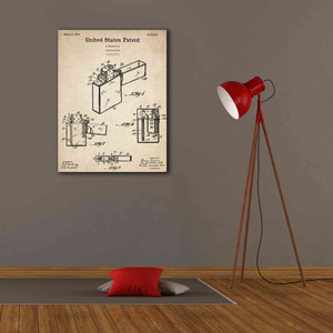 'Pocket Lighter Blueprint Patent Parchment,' Canvas Wall Art,26 x 34