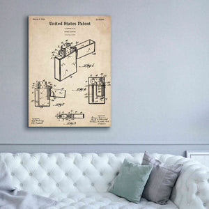 'Pocket Lighter Blueprint Patent Parchment,' Canvas Wall Art,40 x 54