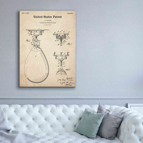 'Boxing Bag Blueprint Patent Parchment,' Canvas Wall Art,40 x 54