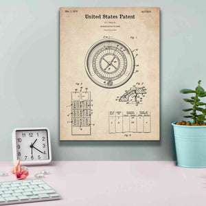 'Roulette Blueprint Patent Parchment,' Canvas Wall Art,12 x 16