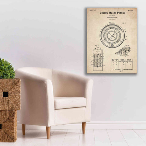 Image of 'Roulette Blueprint Patent Parchment,' Canvas Wall Art,26 x 34