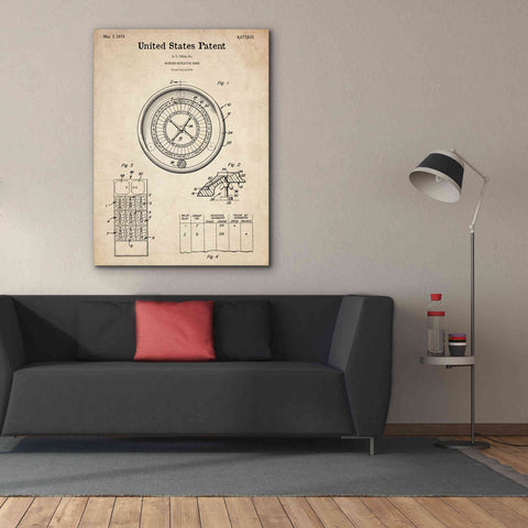 Image of 'Roulette Blueprint Patent Parchment,' Canvas Wall Art,40 x 54