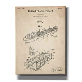 'Shipping Gondola Blueprint Patent Parchment,' Canvas Wall Art,12x16x1.1x0,18x26x1.1x0,26x34x1.74x0,40x54x1.74x0